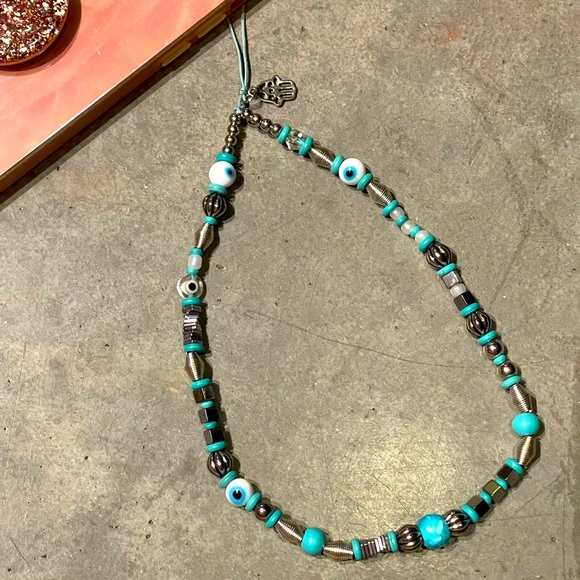 Phone String! Turquoise and silver mix! Evil eye 🧿 - Picture 3 of 9